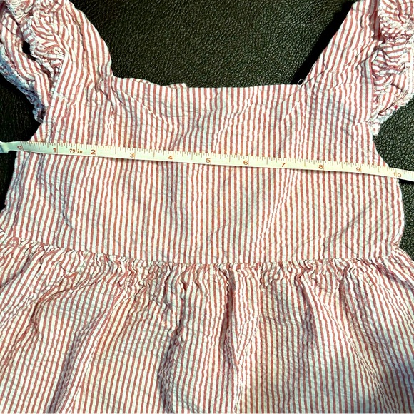 Toddler seersucker summer dress red white striped sizetagmissing readdescription - Picture 11 of 12
